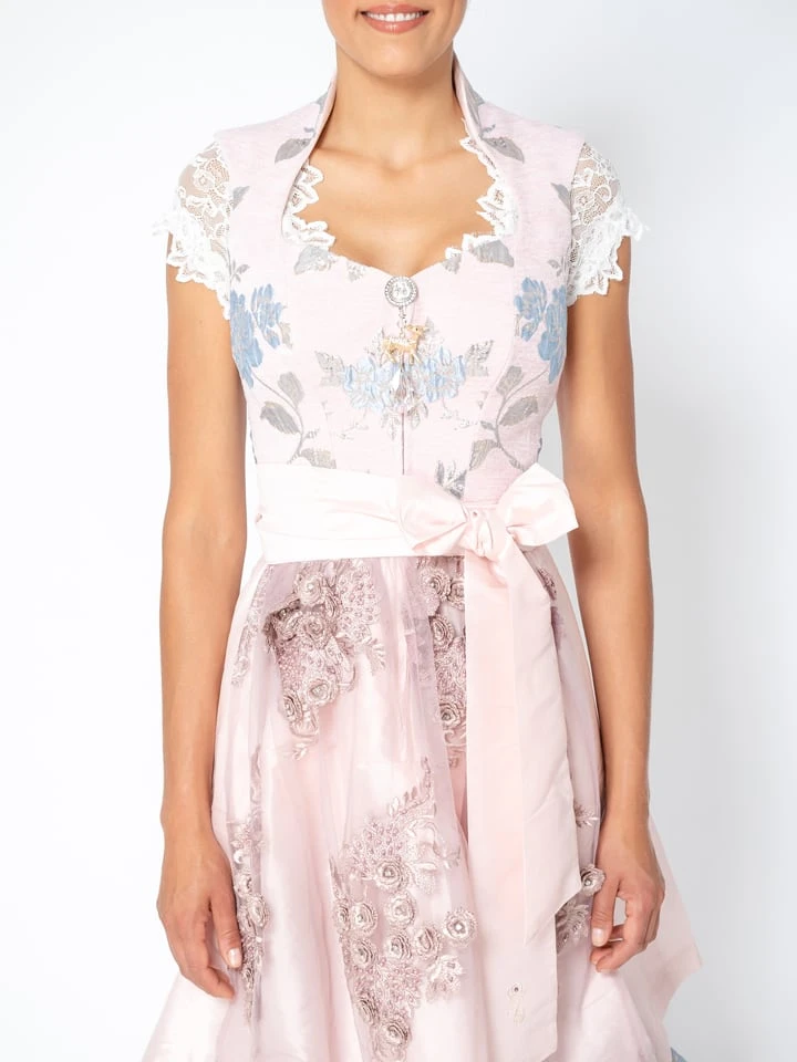 Dirndl "Alessia" In Rosa/ Hellblau 5 Dirndl "Alessia" In Rosa/ Hellblau – Bild 3