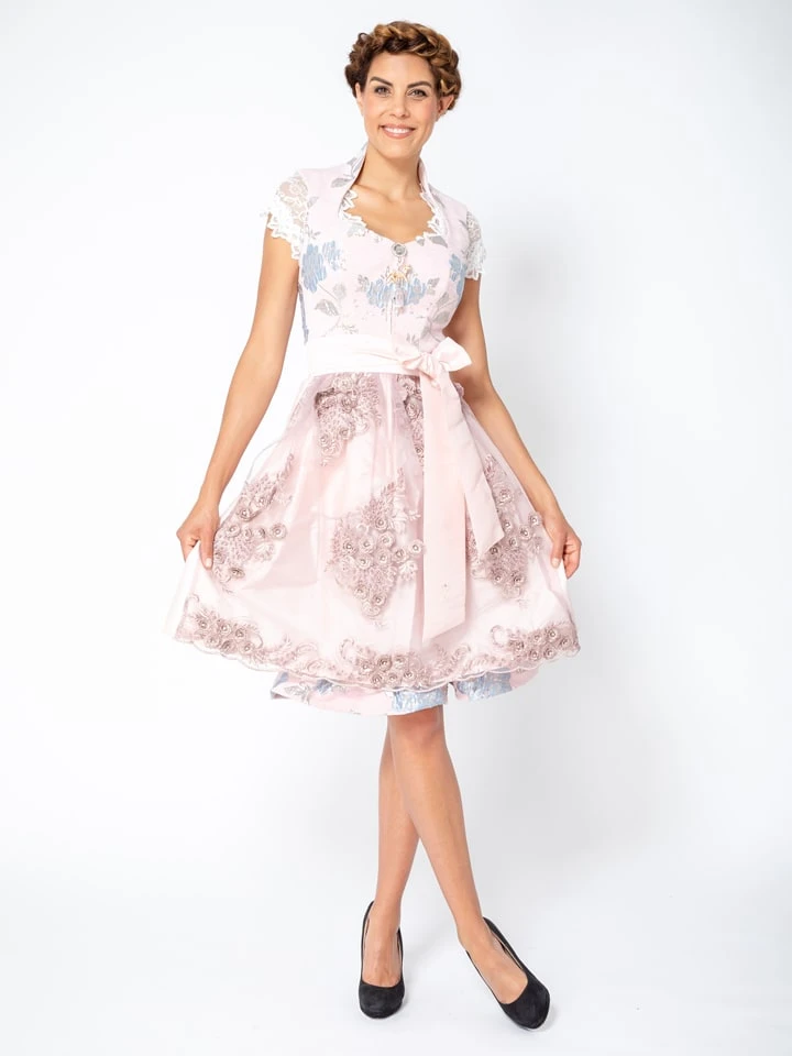 Dirndl "Alessia" In Rosa/ Hellblau 6 Dirndl "Alessia" In Rosa/ Hellblau – Bild 4