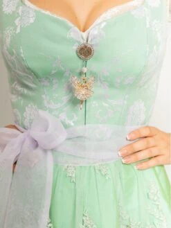 Dirndl "Mara" In Grün/ Weiß -Bekleidungsgeschäft halali by astrid soll dirndl mara in grun weiss 2