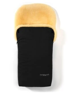 Lammfell-Fußsack "Putzi" In Schwarz - (L)90 X (B)34 Cm