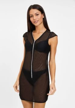 Netzkleid In Schwarz -Bekleidungsgeschäft petite fleur gold netzkleid in schwarz 3