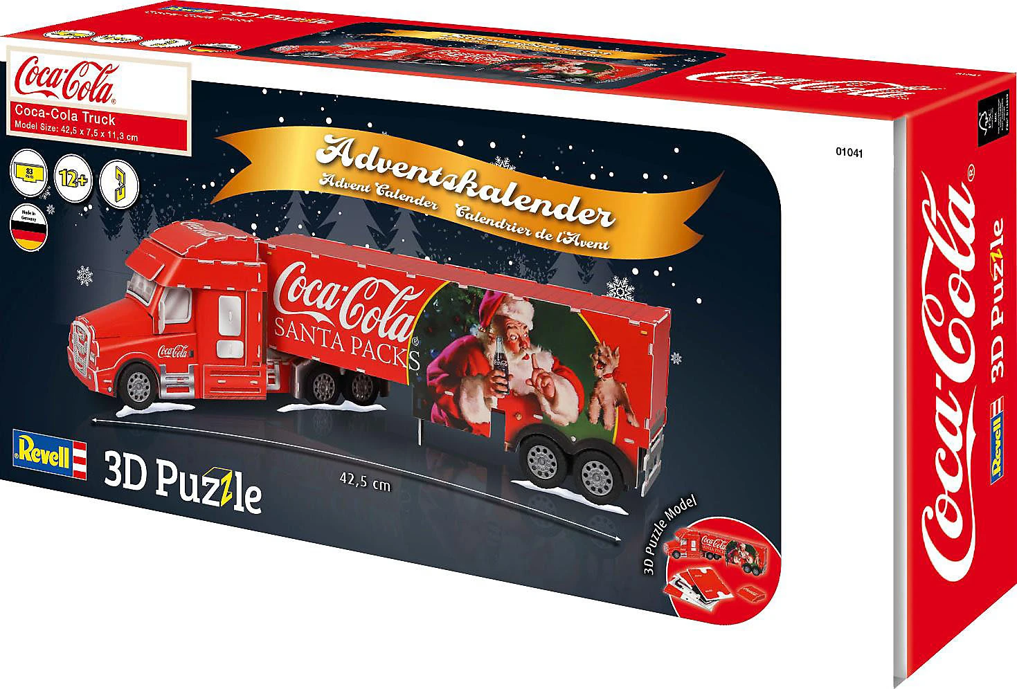 Revell Adventskalender Coca-Cola Weihnachtstruck, 3D Puzzle, 83 Teile, 42,5 Cm 6 Revell Adventskalender Coca-Cola Weihnachtstruck, 3D Puzzle, 83 Teile, 42,5 Cm – Bild 4