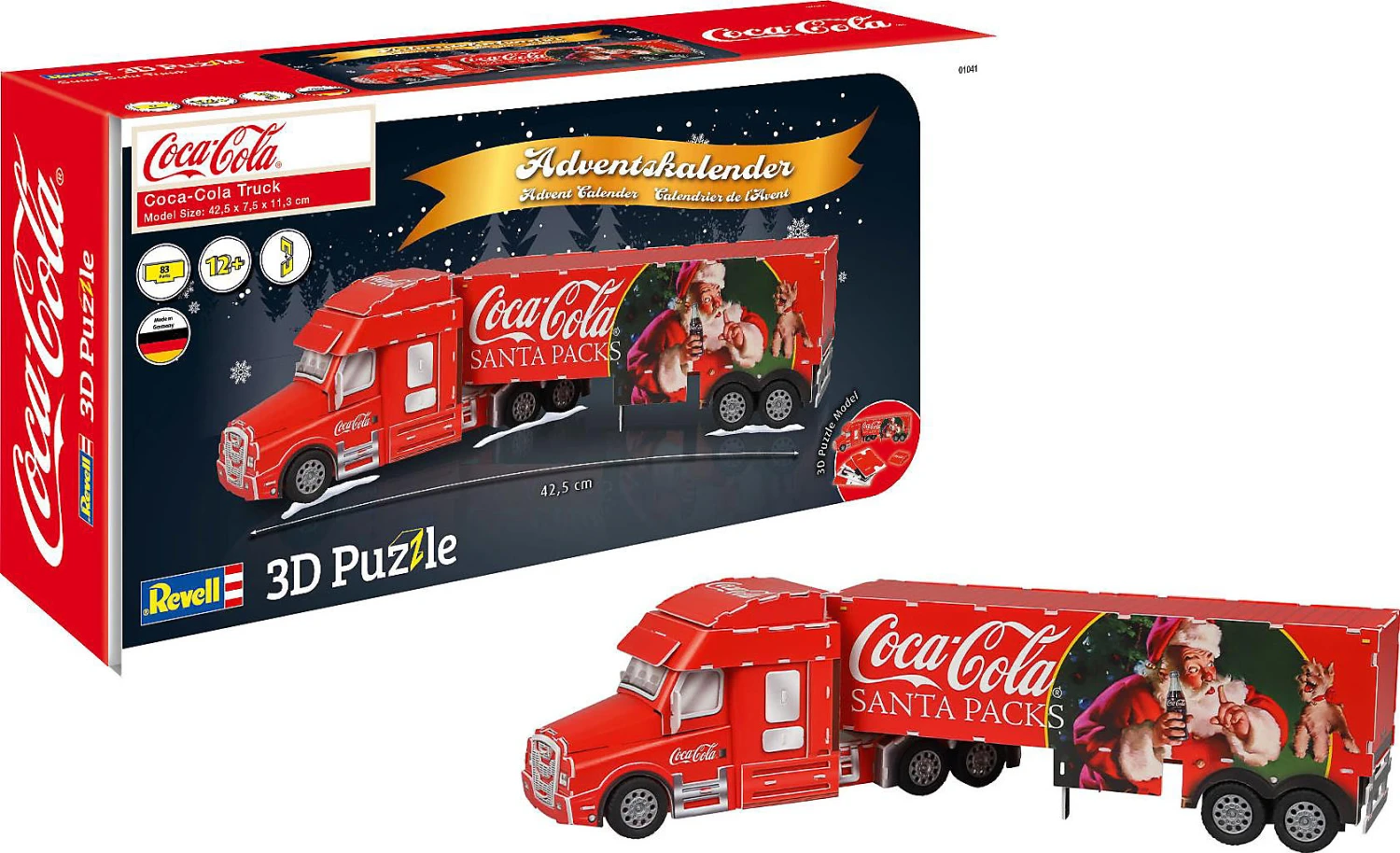 Revell Adventskalender Coca-Cola Weihnachtstruck, 3D Puzzle, 83 Teile, 42,5 Cm 3 Revell Adventskalender Coca-Cola Weihnachtstruck, 3D Puzzle, 83 Teile, 42,5 Cm