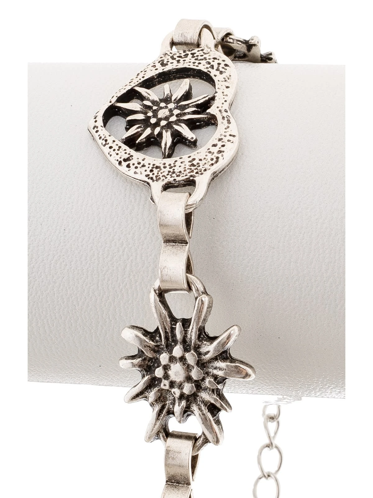 Armband AB7002 Altsilber Edelweiss Und Herz 4 Armband AB7002 Altsilber Edelweiss Und Herz – Bild 2