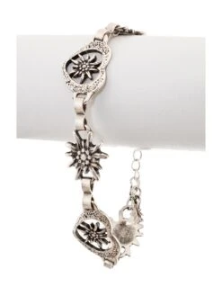 Armband AB7002 Altsilber Edelweiss Und Herz