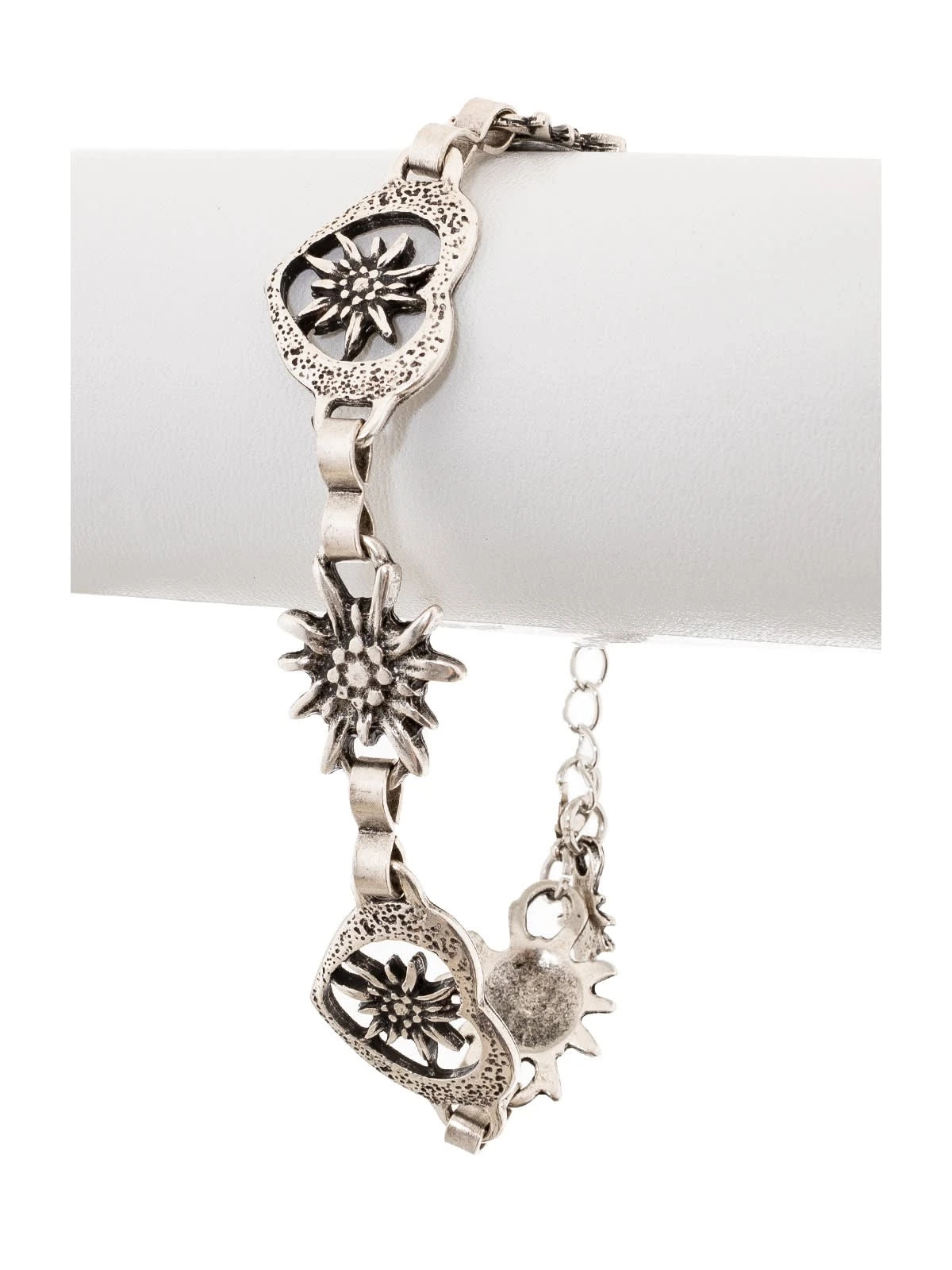 Armband AB7002 Altsilber Edelweiss Und Herz 3 Armband AB7002 Altsilber Edelweiss Und Herz