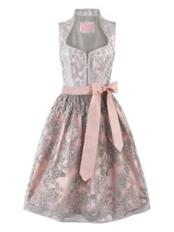 Dirndl "Caprisa" In Rosé/ Hellgrau