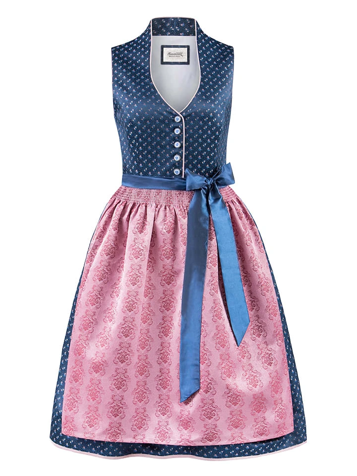 Dirndl "Cynthia" In Dunkelblau/ Rosa 4 Dirndl "Cynthia" In Dunkelblau/ Rosa – Bild 2