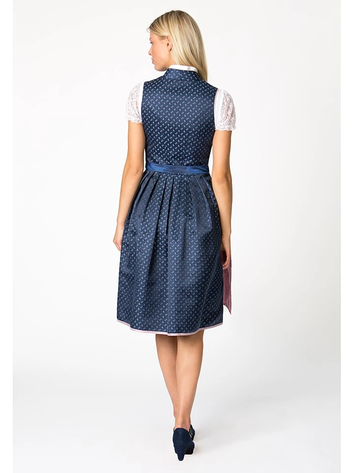 Dirndl "Cynthia" In Dunkelblau/ Rosa 5 Dirndl "Cynthia" In Dunkelblau/ Rosa – Bild 3
