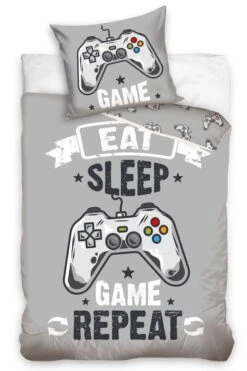 Kinder Bettwäsche-Set "Gaming/Gamer" In Grau